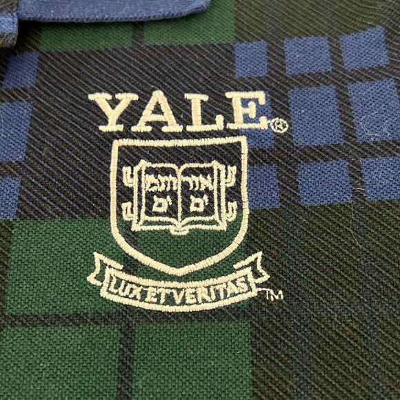 Yale collared plaid cropped shirt polo top preppy style Size Small Forever 21 - Picture 5 of 8